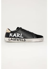 Karl Lagerfeld - Buty skórzane. Nosek buta: okrągły. Zapięcie: sznurówki. Kolor: czarny. Materiał: skóra. Szerokość cholewki: normalna #1