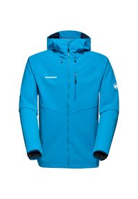 Kurtka uniwersalna męska Mammut Ganzjahres softshelljacke Ultimate Comfort. Typ kołnierza: kaptur. Kolor: niebieski. Materiał: syntetyk. Sport: turystyka piesza