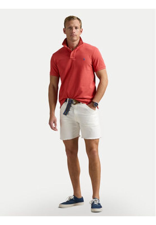 Polo Ralph Lauren Polo 710536856443 Czerwony Slim Fit. Typ kołnierza: polo. Kolor: czerwony. Materiał: bawełna
