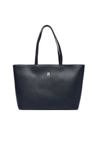 TOMMY HILFIGER - Tommy Hilfiger Torebka Im Latam Corp Tote AW0AW17322 Granatowy. Kolor: niebieski. Materiał: skórzane #1