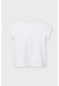 Mayoral - T-shirt dziecięcy. Okazja: na co dzień. Kolor: biały. Materiał: bawełna, dzianina, elastan. Długość rękawa: krótki rękaw. Długość: krótkie. Wzór: aplikacja. Styl: casual #3