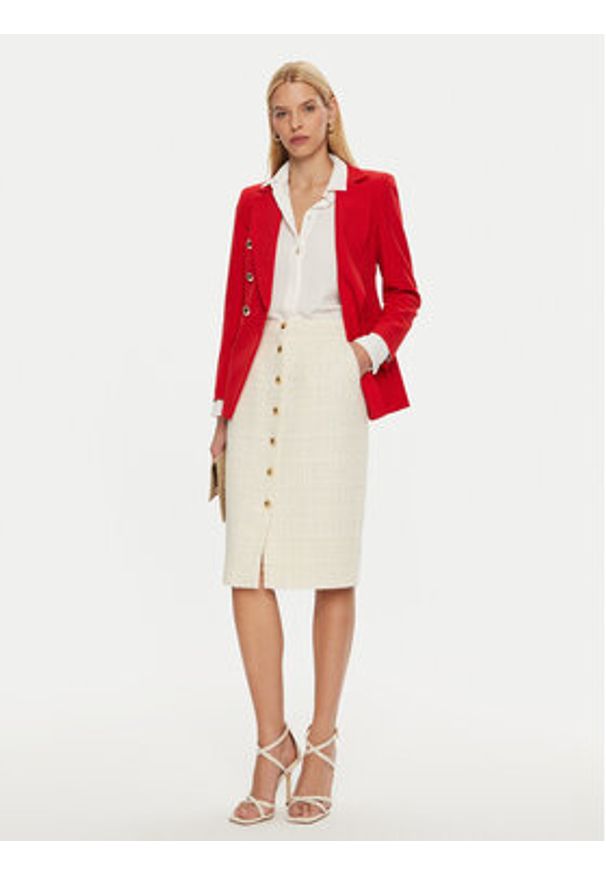 Maryley Marynarka 24IB139/43MA Czerwony Regular Fit. Kolor: czerwony. Materiał: syntetyk