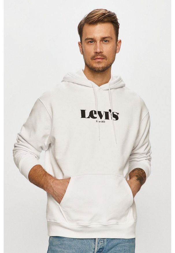 Levi's® - Levi's - Bluza bawełniana. Okazja: na spotkanie biznesowe. Kolor: biały. Materiał: bawełna. Wzór: nadruk. Styl: biznesowy
