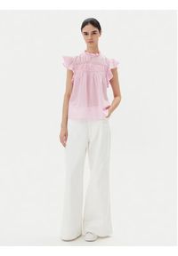 only - ONLY Bluzka Katti 15337637 Różowy Regular Fit. Kolor: różowy. Materiał: bawełna
