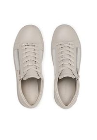Calvin Klein Sneakersy Low Top Lace Up W/Zip Mono HM0HM01059 Beżowy. Kolor: beżowy. Materiał: skóra