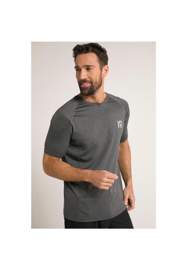 JAY-PI - Męska Koszulka funkcyjna FLEXNAMIC® fitness rękaw 1/2 QuickDry. Kolekcja: plus size. Kolor: szary. Materiał: poliester, materiał, elastan. Sport: fitness