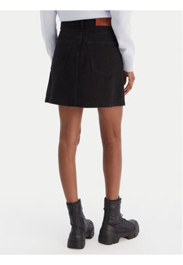 Calvin Klein Jeans Spódnica jeansowa LV047D777G Czarny Regular Fit. Kolor: czarny. Materiał: bawełna