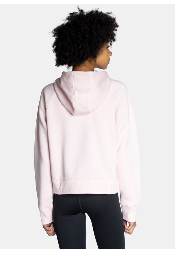 Bluza damska różowa Under Armour Rival Fleece Mesh Hoodie. Okazja: na co dzień. Kolor: różowy. Materiał: mesh. Długość rękawa: raglanowy rękaw. Styl: casual, klasyczny. Sport: fitness