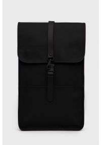 Rains plecak 12200 Backpack kolor czarny duży gładki 12200.01-Black. Kolor: czarny. Wzór: gładki #1