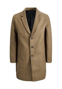 Jack & Jones - Jack&Jones Płaszcz wełniany Emoulder 12171374 Brązowy Regular Fit. Kolor: brązowy. Materiał: wełna, syntetyk