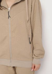 Born2be - Ciemnobeżowy Komplet Dresowy Bluza z Kapturem i Joggery Rerialda. Kolor: beżowy. Materiał: dresówka #5