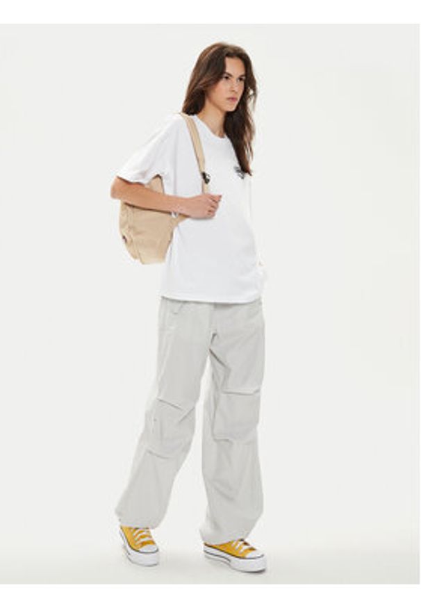 Converse Spodnie materiałowe W Parachute Pant 10026399-A02 Biały Loose Fit. Kolor: biały. Materiał: bawełna