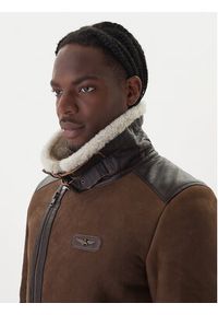 Aeronautica Militare Kurtka skórzana 252PN0164U100893 Brązowy Regular Fit. Kolor: brązowy. Materiał: skóra #5