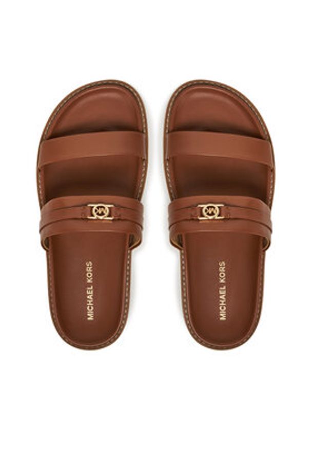 MICHAEL Michael Kors Klapki Mandy Flat Sandal 40S5MAFS2L Brązowy. Kolor: brązowy. Materiał: skóra