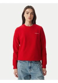 Tommy Jeans Bluza Ess Logo DW0DW22829 Czerwony ciemny Regular Fit. Kolor: czerwony. Materiał: bawełna #1