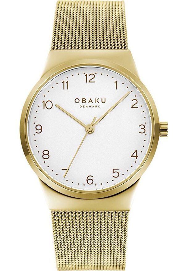 Zegarek OBAKU Zegarek damski Obaku Denmark V255LXGIMG złoty. Kolor: złoty