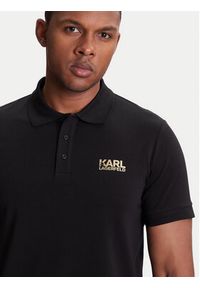 Karl Lagerfeld - KARL LAGERFELD Polo 745088 553235 Czarny Regular Fit. Typ kołnierza: polo. Kolor: czarny. Materiał: bawełna