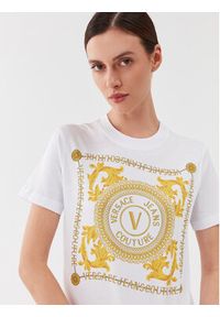 Versace Jeans Couture T-Shirt 75HAHF07 Biały Regular Fit. Kolor: biały. Materiał: bawełna #5