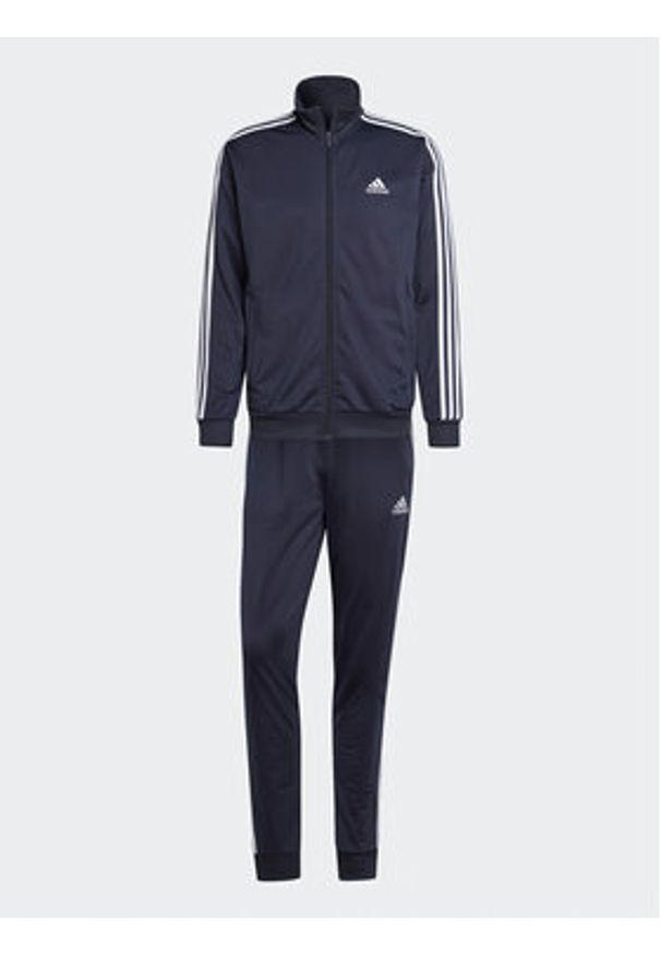 Adidas - adidas Dres Basic 3-Stripes HZ2220 Granatowy Regular Fit. Kolor: niebieski. Materiał: syntetyk