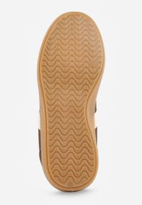 Born2be - Brązowe Sneakersy na Kauczukowej Podeszwie z Geometrycznym Motywem Vikioria. Okazja: na co dzień. Kolor: brązowy. Materiał: kauczuk. Wzór: geometria #5