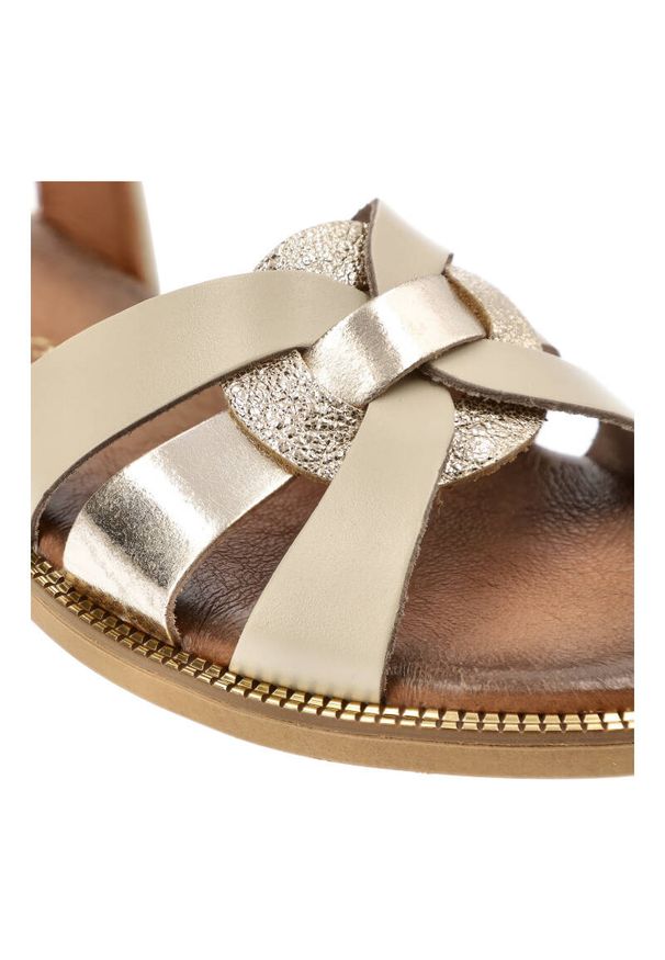 Beżowe Sandały Armodo Modne Buty Damskie. Kolor: beżowy. Sezon: lato. Obcas: na obcasie