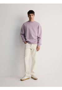 Reserved - Bluza z efektem sprania - fioletowy. Kolor: fioletowy. Materiał: bawełna, dzianina