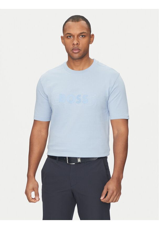 BOSS T-Shirt 50531271 Błękitny Regular Fit. Kolor: niebieski. Materiał: bawełna