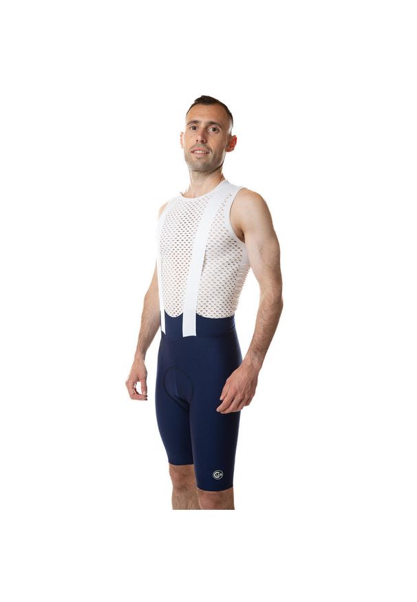 C-LAB - Spodenki rowerowe męskie granatowe. Kolor: niebieski. Materiał: skóra. Sport: kolarstwo