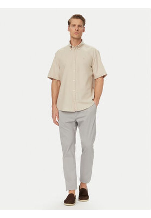 BOSS Koszula H-Liam 50560404 Beżowy Regular Fit. Kolor: beżowy. Materiał: bawełna