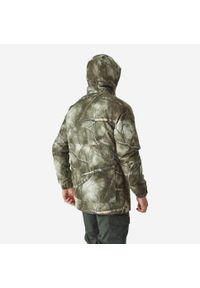 SOLOGNAC - Kurtka myśliwska Solognac Warm 100 wodoodporna camo treemetic. Kolor: zielony, brązowy, wielokolorowy. Materiał: polar, materiał, tkanina. Sport: outdoor