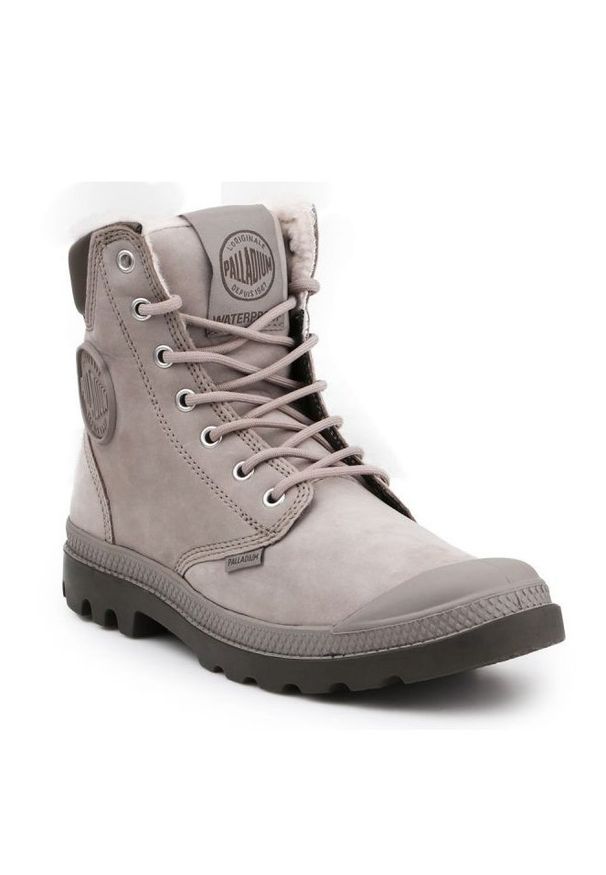 Buty Palladium Pampa Sport Cuff Wps W 72992-070-M szare. Okazja: na co dzień. Kolor: szary. Materiał: materiał, skóra, guma. Szerokość cholewki: normalna. Styl: sportowy