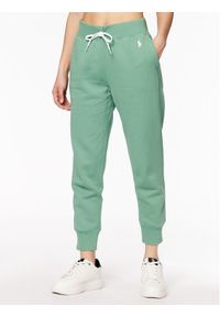 Polo Ralph Lauren Spodnie dresowe 211794397023 Zielony Regular Fit. Kolor: zielony. Materiał: bawełna, dresówka #1
