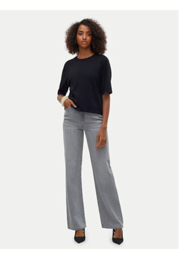Vero Moda Sweter Silje 10320460 Czarny Oversize. Kolor: czarny. Materiał: wiskoza
