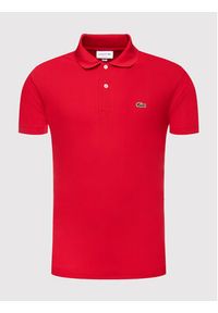 Lacoste Polo L1212 Czerwony Classic Fit. Typ kołnierza: polo. Kolor: czerwony. Materiał: bawełna