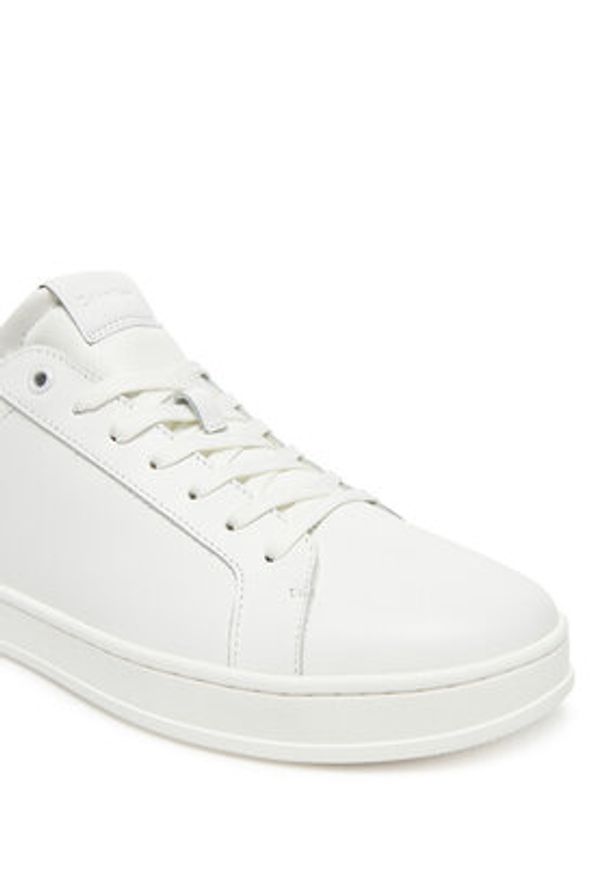 Calvin Klein Sneakersy Low Top Lace Up Lth HM0HM01971 Biały. Kolor: biały. Materiał: skóra