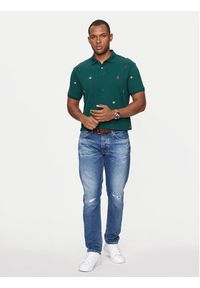 Polo Ralph Lauren Polo 710941437001 Zielony Custom Slim Fit. Typ kołnierza: polo. Kolor: zielony. Materiał: bawełna #4