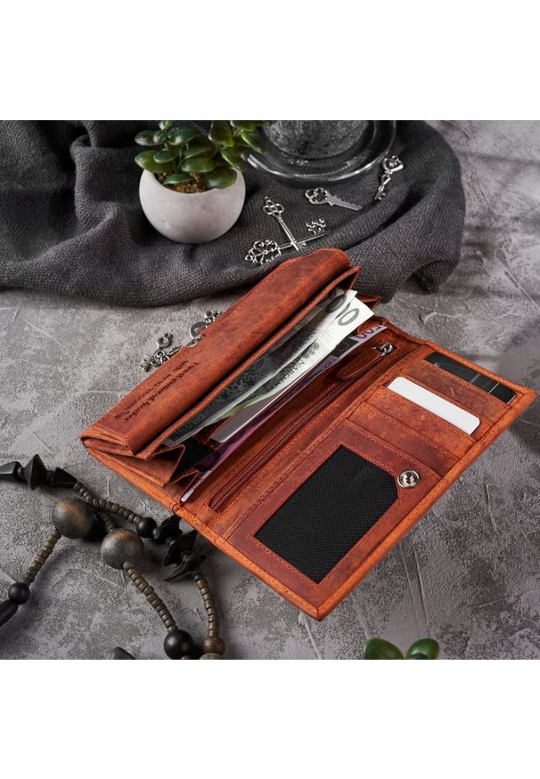 Zestaw prezentowy PAOLO PERUZZI pomarańczowy ZUP-39-OR. Kolor: pomarańczowy. Materiał: skóra