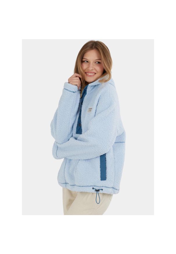 FUNDANGO - Bluza Damska Fundango Juniper Pile. Kolor: niebieski. Materiał: polar