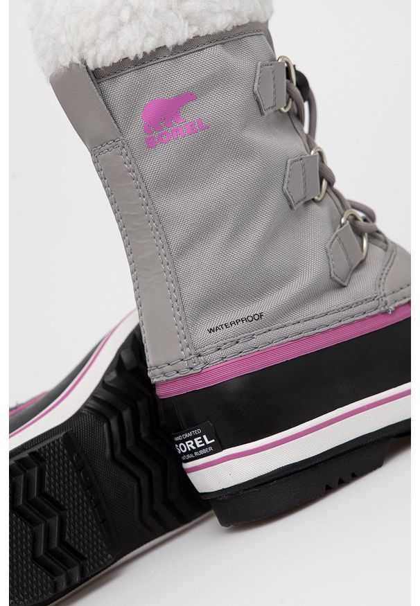 sorel - Sorel - Śniegowce dziecięce Yoot Pac Nylon. Nosek buta: okrągły. Kolor: szary. Materiał: nylon