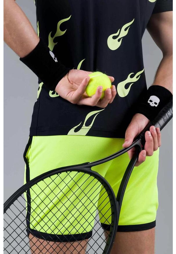 HYDROGEN - Koszulka męska Hydrogen FLAMES TECH TEE. Kolor: czarny, wielokolorowy, żółty. Sport: tenis