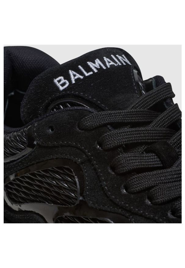 Balmain - BALMAIN Sneakersy skórzane damskie czarne B-East. Kolor: czarny. Materiał: skóra. Szerokość cholewki: normalna