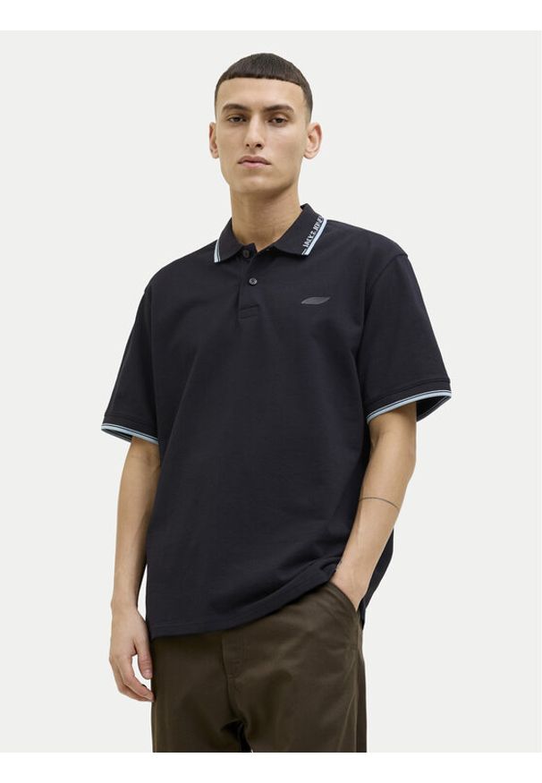 Jack & Jones - Jack&Jones Polo Pacer 12273303 Czarny Regular Fit. Typ kołnierza: polo. Kolor: czarny. Materiał: bawełna