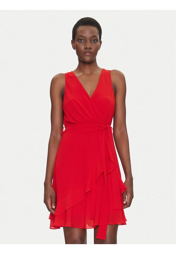 Morgan Sukienka koktajlowa 241-ROSVAL M Czerwony Regular Fit. Kolor: czerwony. Materiał: syntetyk. Styl: wizytowy