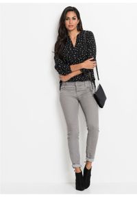 Bluzka w kropki bonprix czarny w kropki. Kolor: czarny. Długość: długie. Wzór: kropki. Styl: elegancki #4