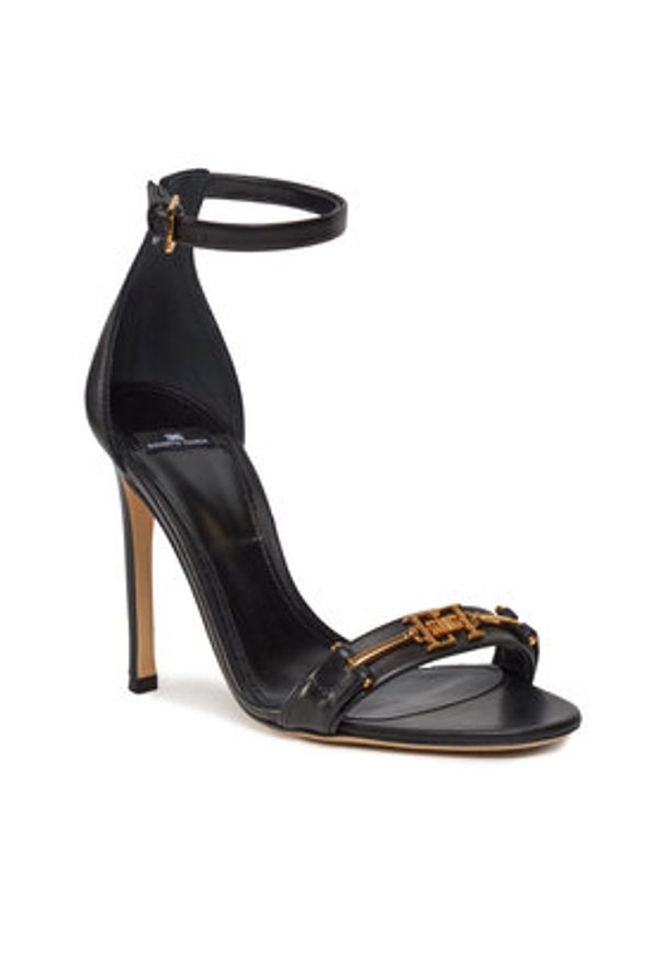 Elisabetta Franchi Sandały SA-07L-41E2-V490 Czarny. Kolor: czarny. Materiał: skóra