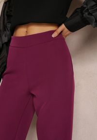 Renee - Fioletowe Spodnie Szerokie High Waist Dule. Stan: podwyższony. Kolor: fioletowy. Materiał: tkanina #2