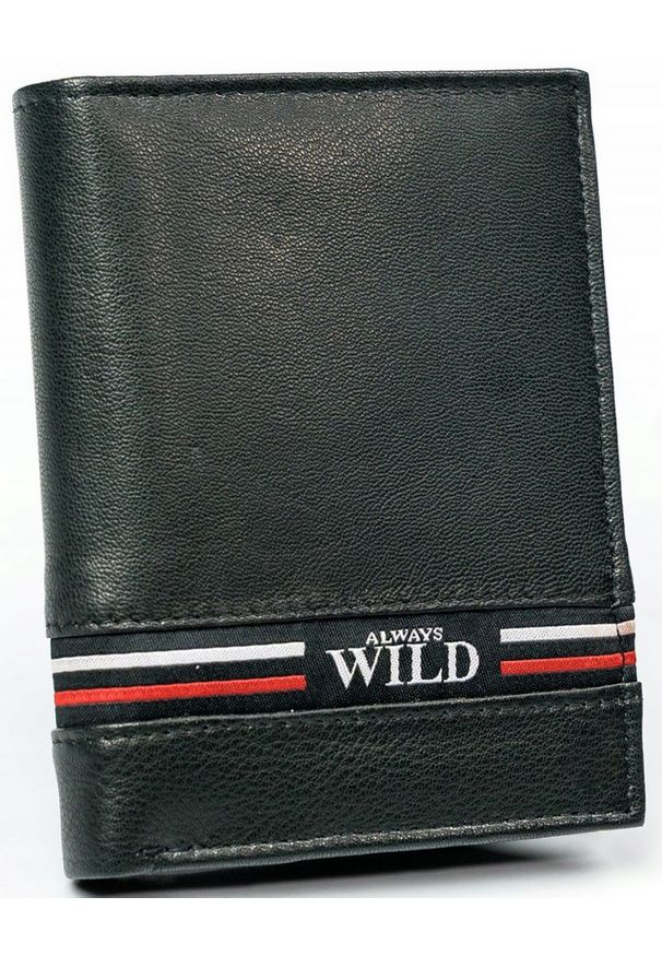 ALWAYS WILD - Portfel męski Always Wild N4-GV czarny. Kolor: czarny. Materiał: skóra