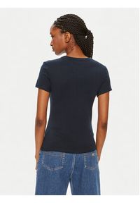 Tommy Jeans T-Shirt Linear DW0DW18398 Granatowy Slim Fit. Kolor: niebieski. Materiał: bawełna #5