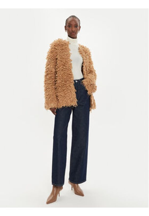 Pinko Kardigan Filante Cappoto 103928 A22B Brązowy Regular Fit. Kolor: brązowy. Materiał: syntetyk