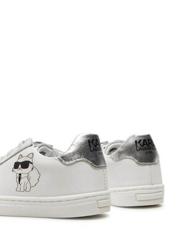 Karl Lagerfeld Kids Sneakersy Z30321 Biały. Kolor: biały. Materiał: skóra